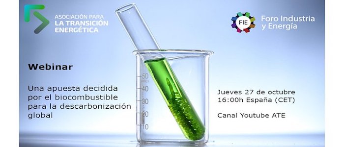 La ATE organiza el webinar &quot;Una apuesta decidida por el biocombustible para la descarbonización global&quot;